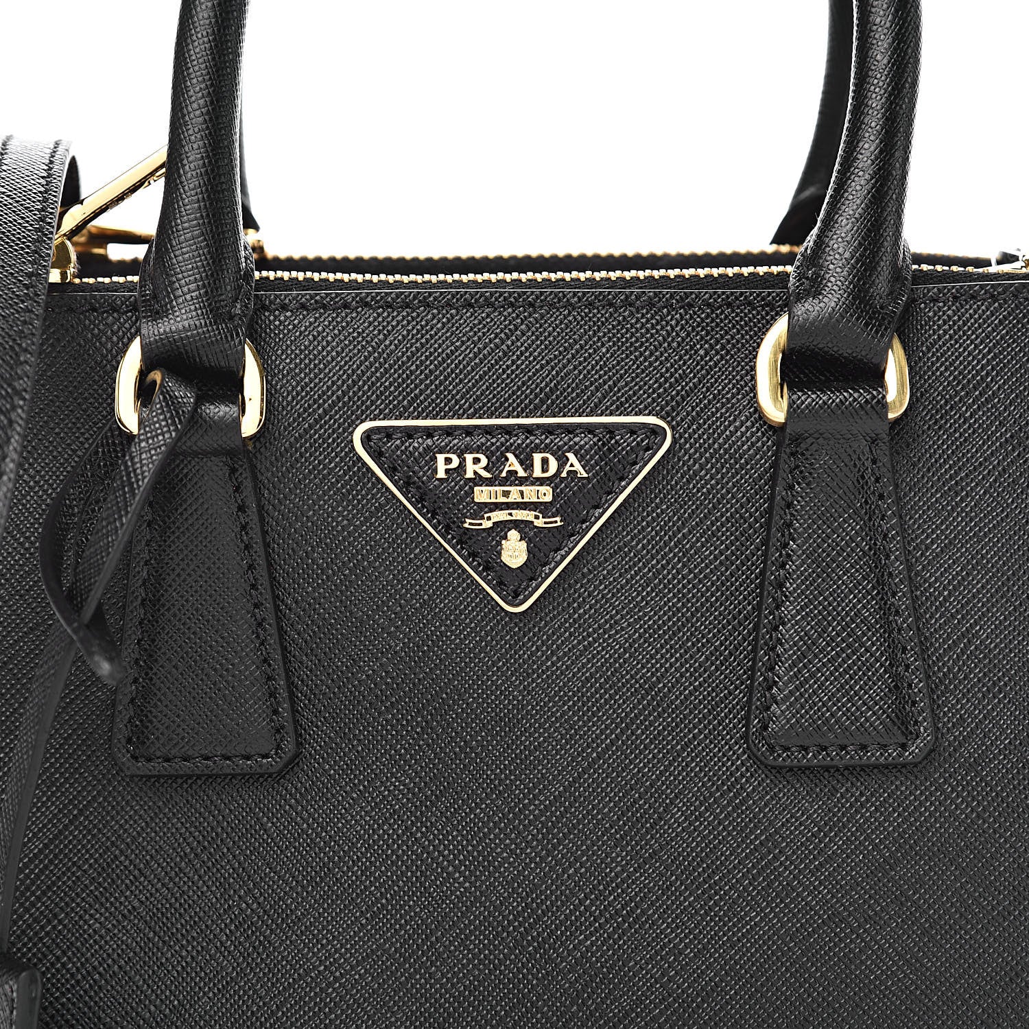 Prada Saffiano Lux Mini Galleria Double Zip Tote Black 10 of 10