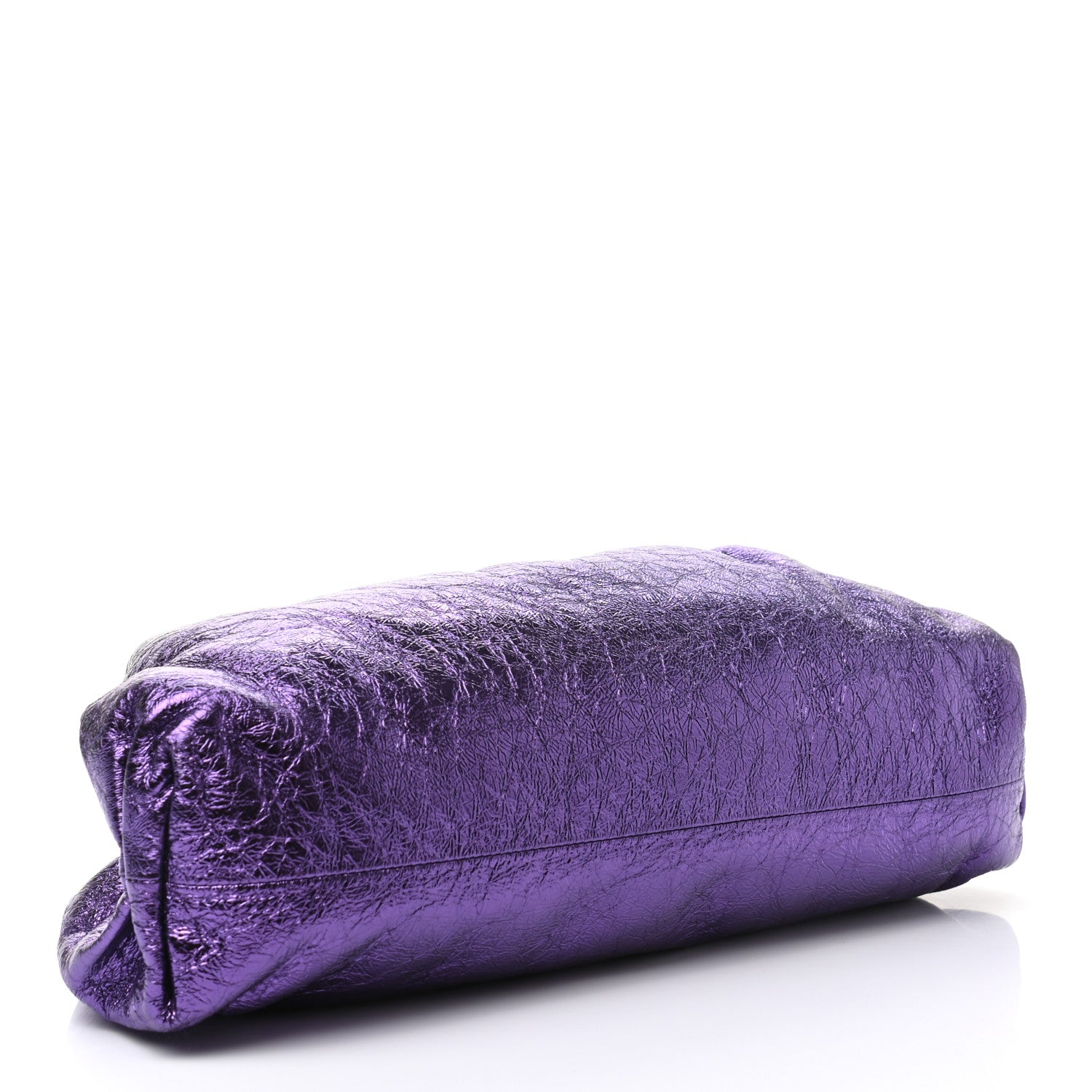 Bottega Veneta Metallic Crinkled Lambskin The Pouch Viola 9 of 22