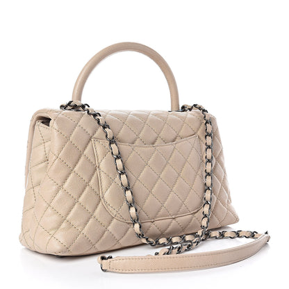Chanel Caviar Quilted Small Coco Handle Flap Light Beige 3 of 16