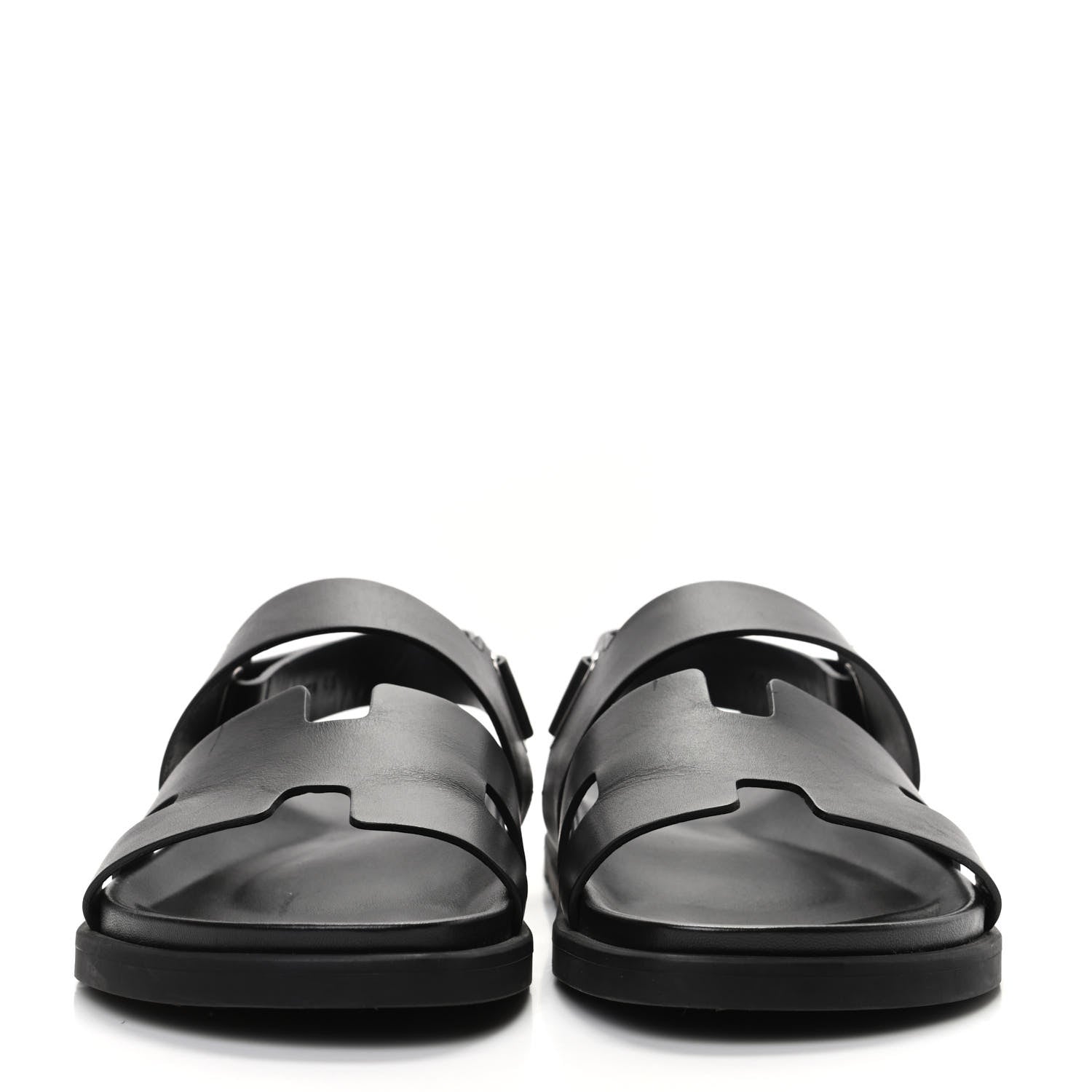 Hermes Calfskin Mens Takara Sandals 43 Black 2 of 8