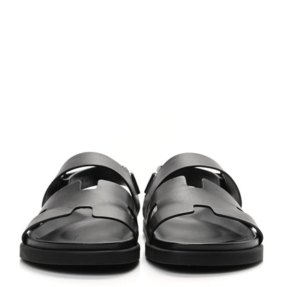 Hermes Calfskin Mens Takara Sandals 43 Black 2 of 8