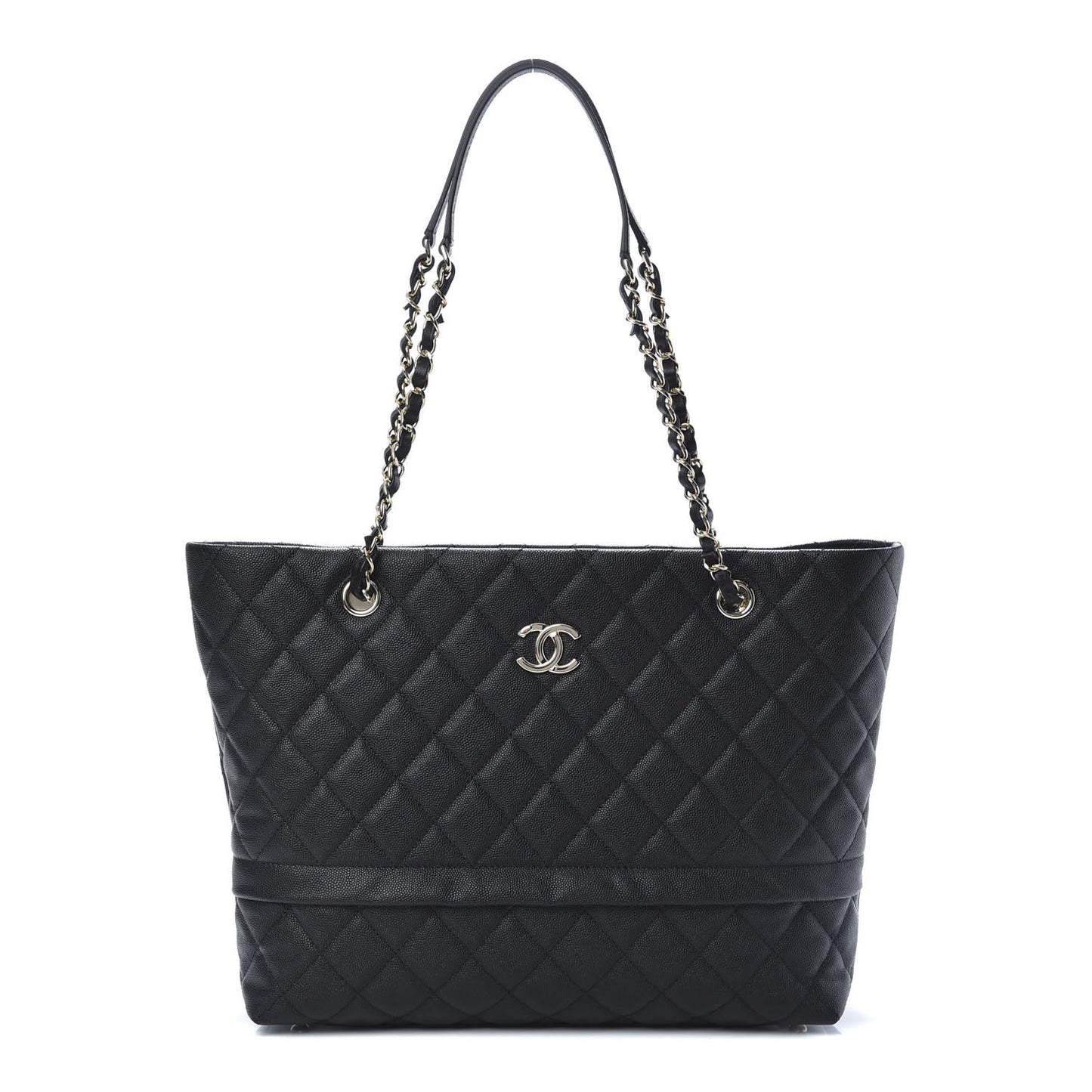 Caviar Quilted Rolled Up Tote Black