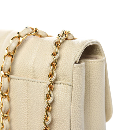 Chanel Caviar Vertical Quilted Small Single Flap Beige 12 of 19