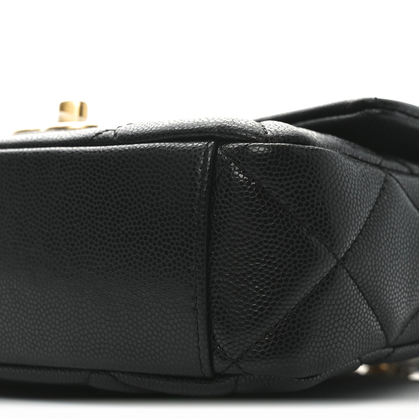 Caviar Quilted Small Twist Your Buttons Flap Black