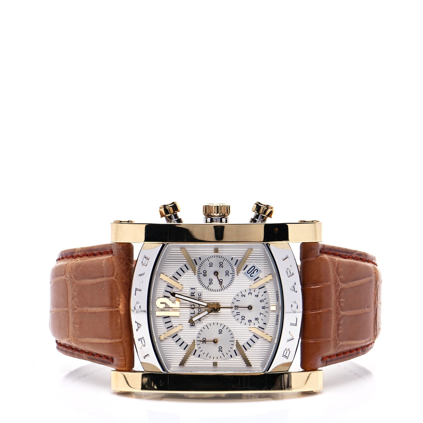 Stainless Steel 18K Yellow Gold Alligator 38mm Assioma Chronograph Automatic Watch