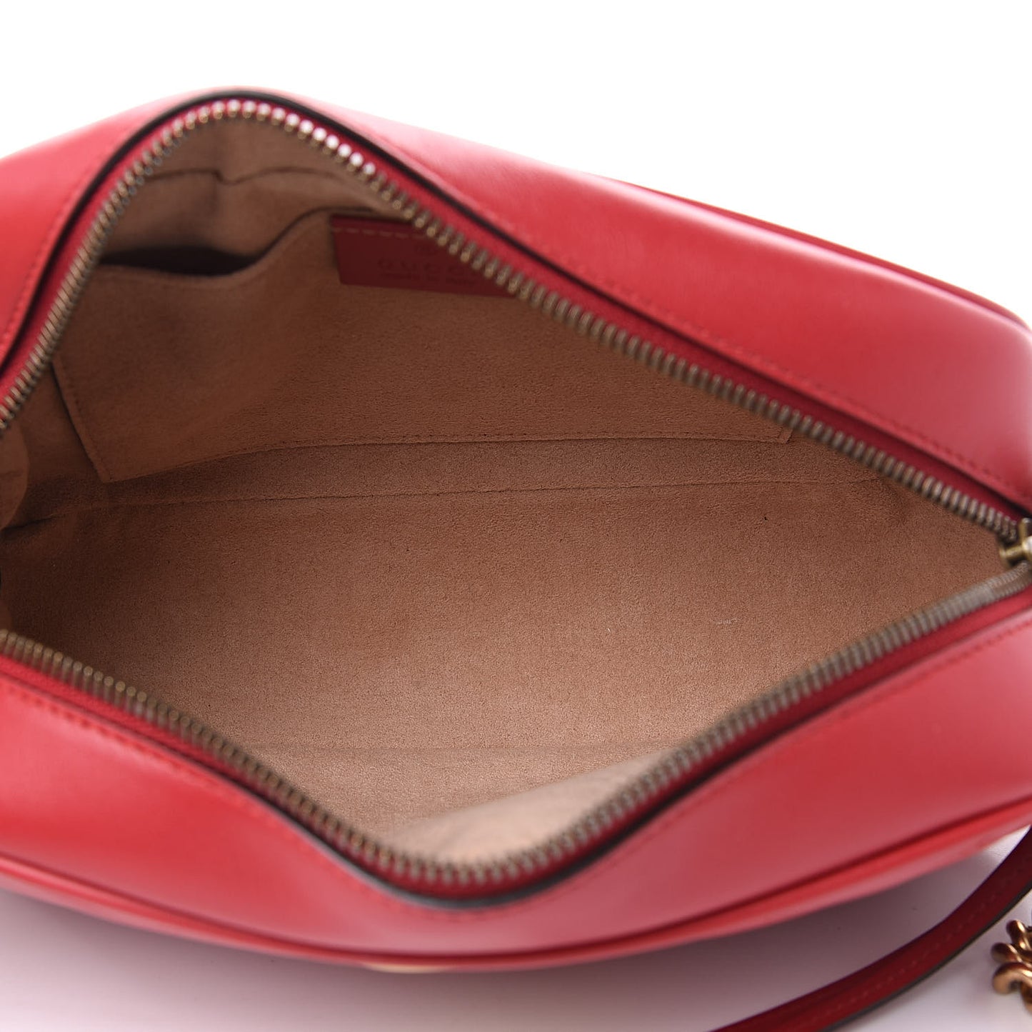 Calfskin Matelasse Small GG Marmont Chain Shoulder Bag Hibiscus Red