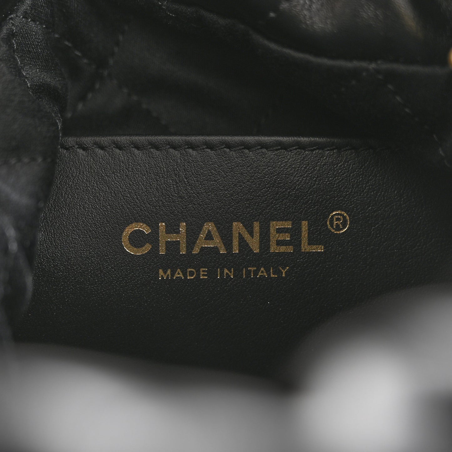 Shiny Calfskin Quilted Mini Chanel 22 Black White Black White