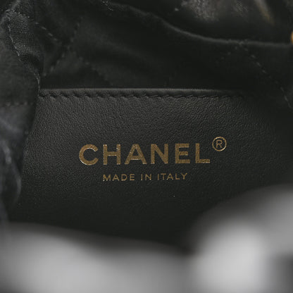 Chanel Shiny Calfskin Quilted Mini Chanel 22 Black White Black White 6 of 10