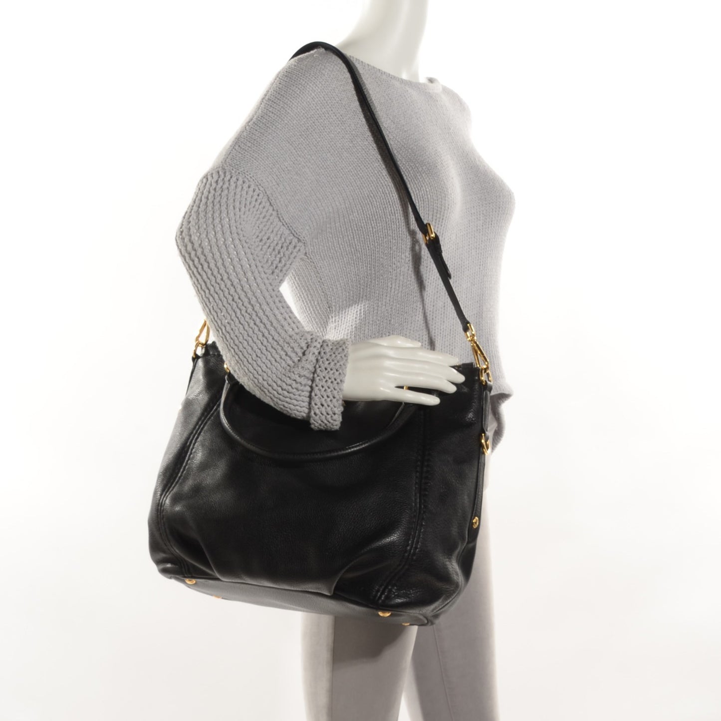 Vitello Daino Shoulder Bag Nero Black