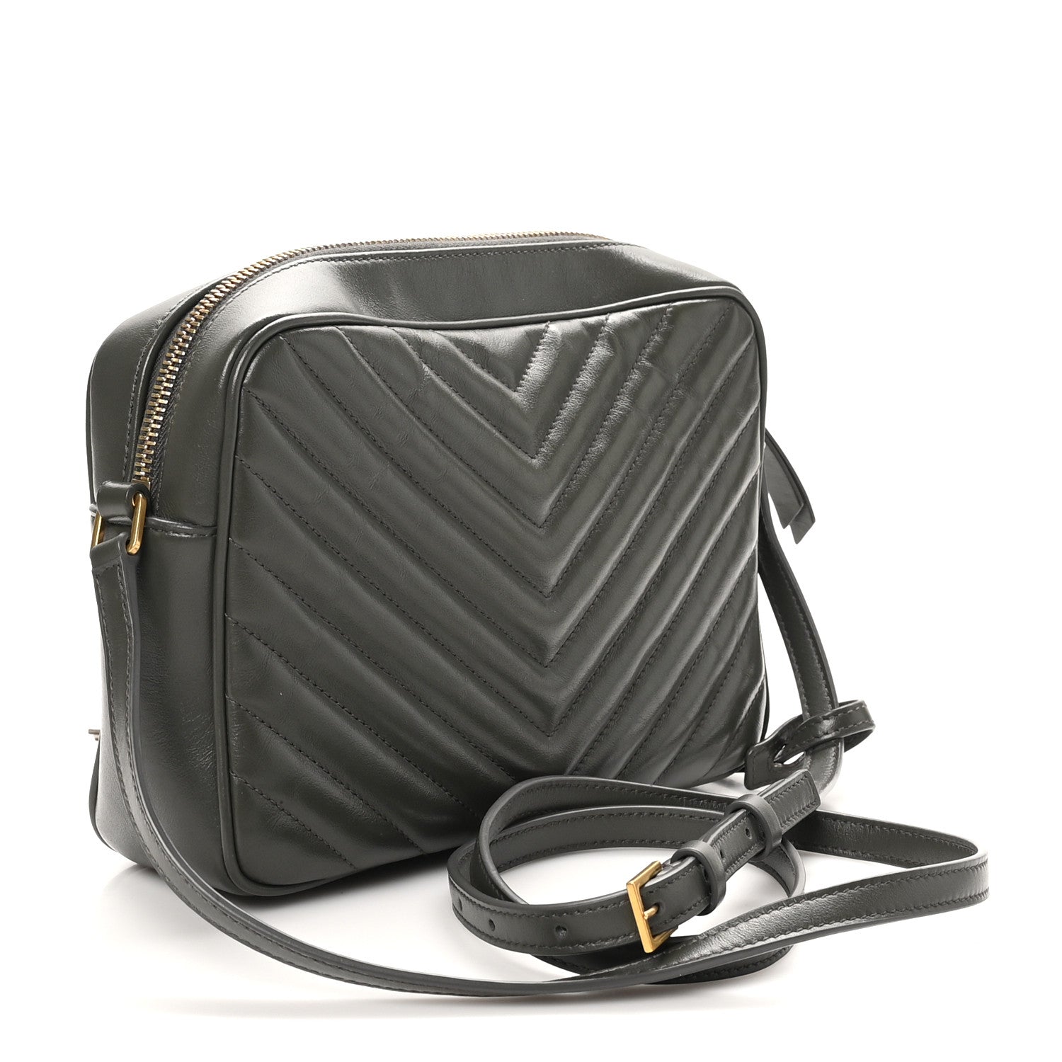 Saint Laurent Calfskin Matelasse Monogram Lou Camera Bag Military Olive 3 of 10