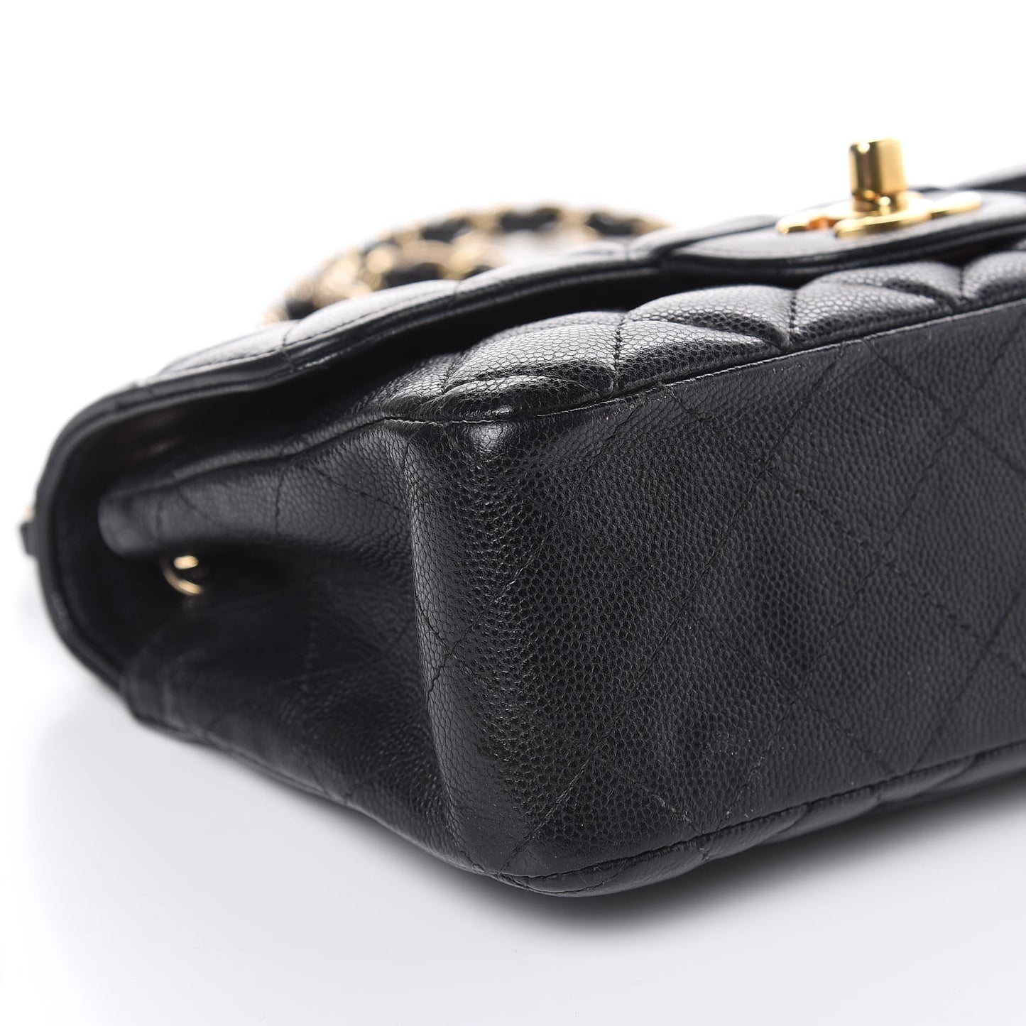 Caviar Quilted Mini Rectangular Flap Black