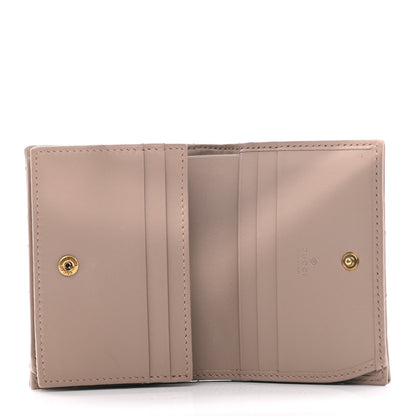 Gucci Calfskin Matelasse GG Marmont Card Case Wallet Porcelain Rose 4 of 7
