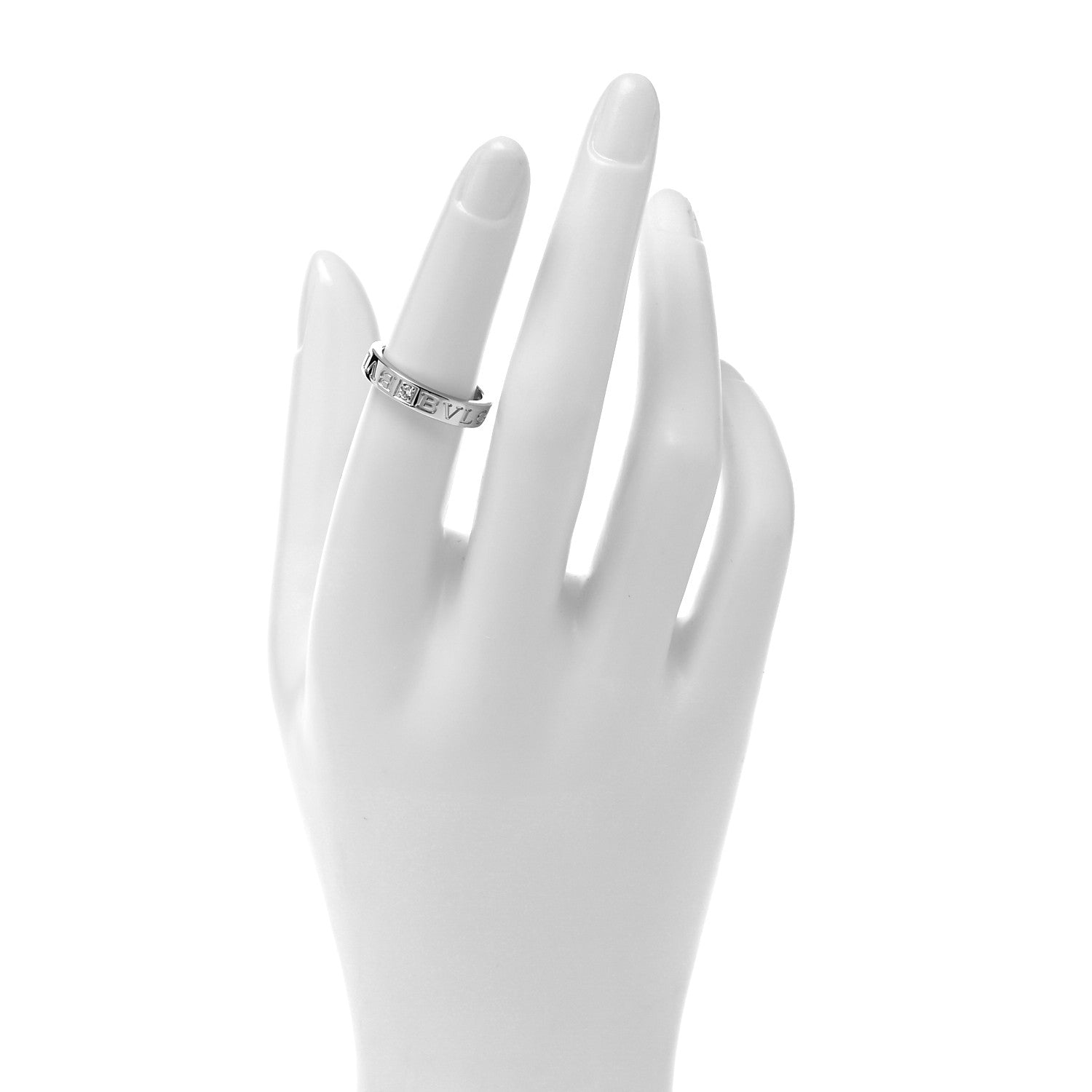 Bulgari 18K White Gold Diamond B.Zero1 Essential Band Ring 51 5.75 2 of 5