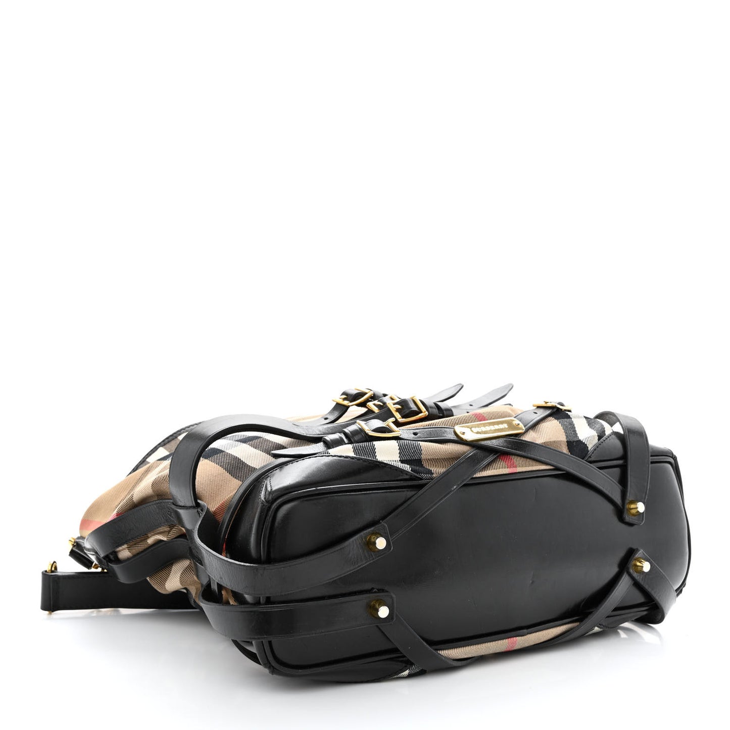 House Check Bridle Calfskin Medium Gosford Hobo Black
