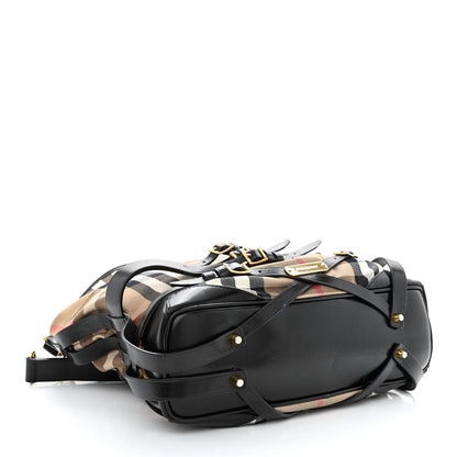 Burberry House Check Bridle Calfskin Medium Gosford Hobo Black 4 of 20