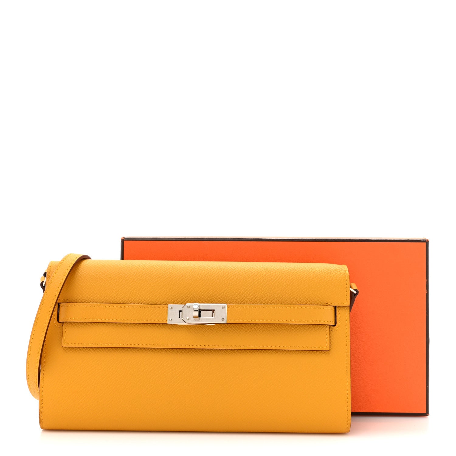 Hermes Epsom Kelly Wallet To Go Jaune Ambre 12 of 12