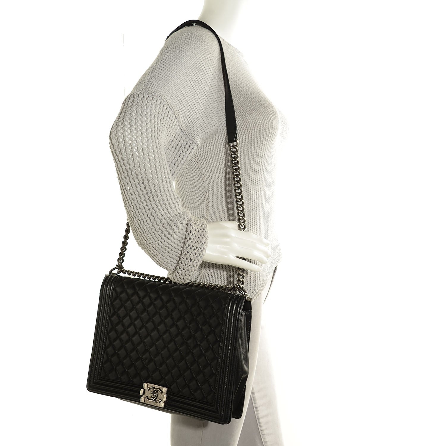 Chanel Calfskin Quilted Large Boy Flap Black 2 of 8