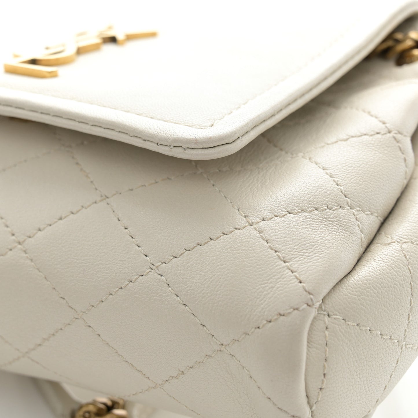 Lambskin Quilted Monogram Mini Nolita Blanc Vintage