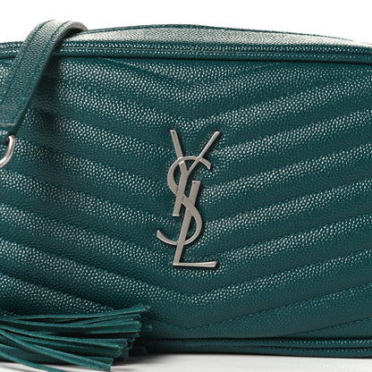 Saint Laurent Grain De Poudre Matelasse Monogram Mini Lou Camera Bag Petrol Green 8 of 12