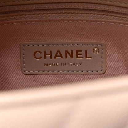 Chanel Lizard Embossed Caviar Chevron Quilted Small Coco Handle Flap Beige 6 of 17