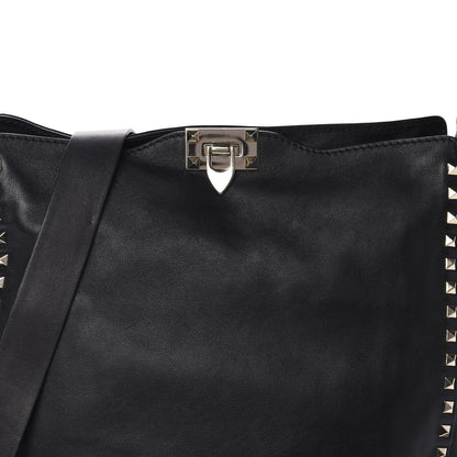 Valentino Garavani Vitello Large Rockstud Flip-Lock Messenger Bag Black 9 of 9