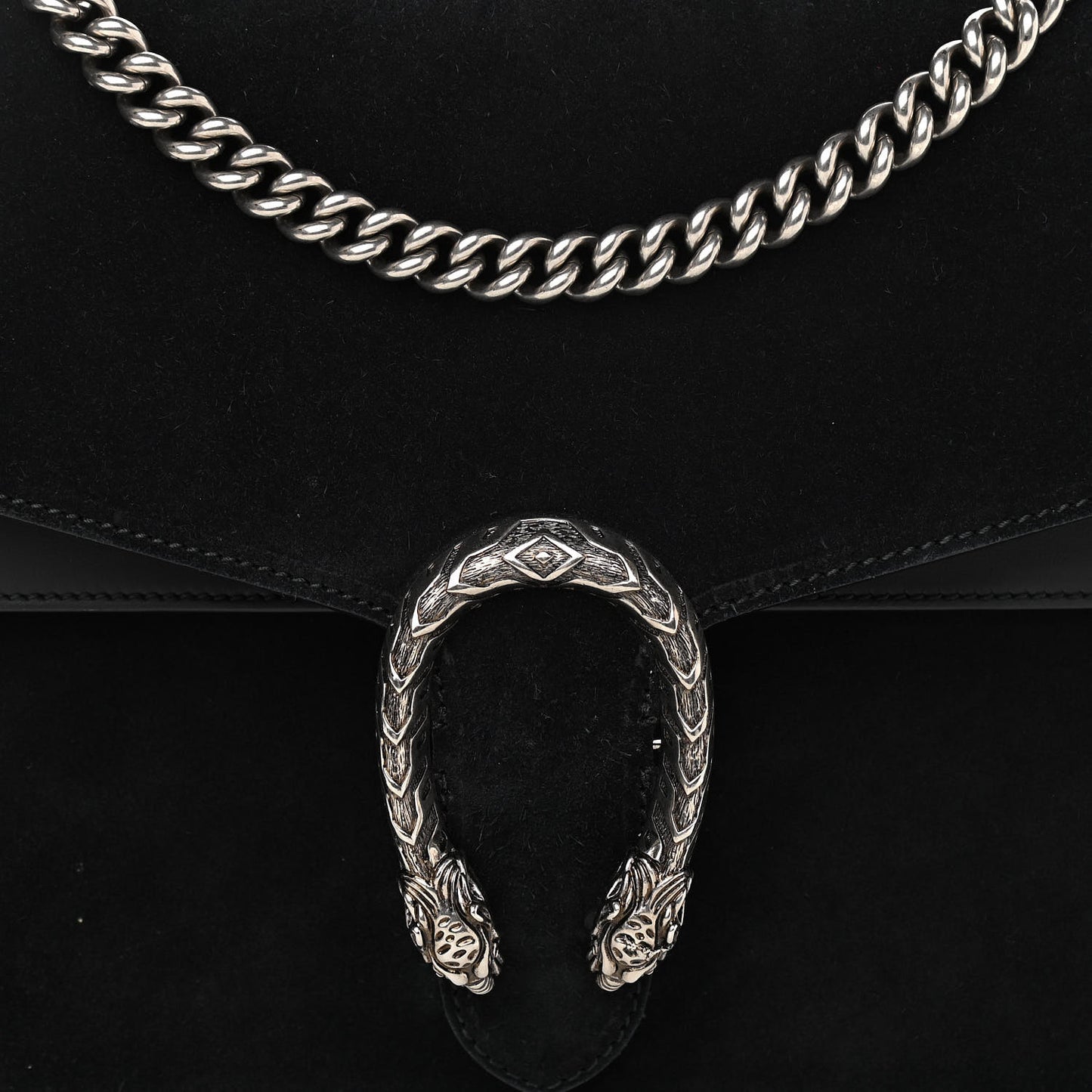 Suede Medium Dionysus Shoulder Bag Black