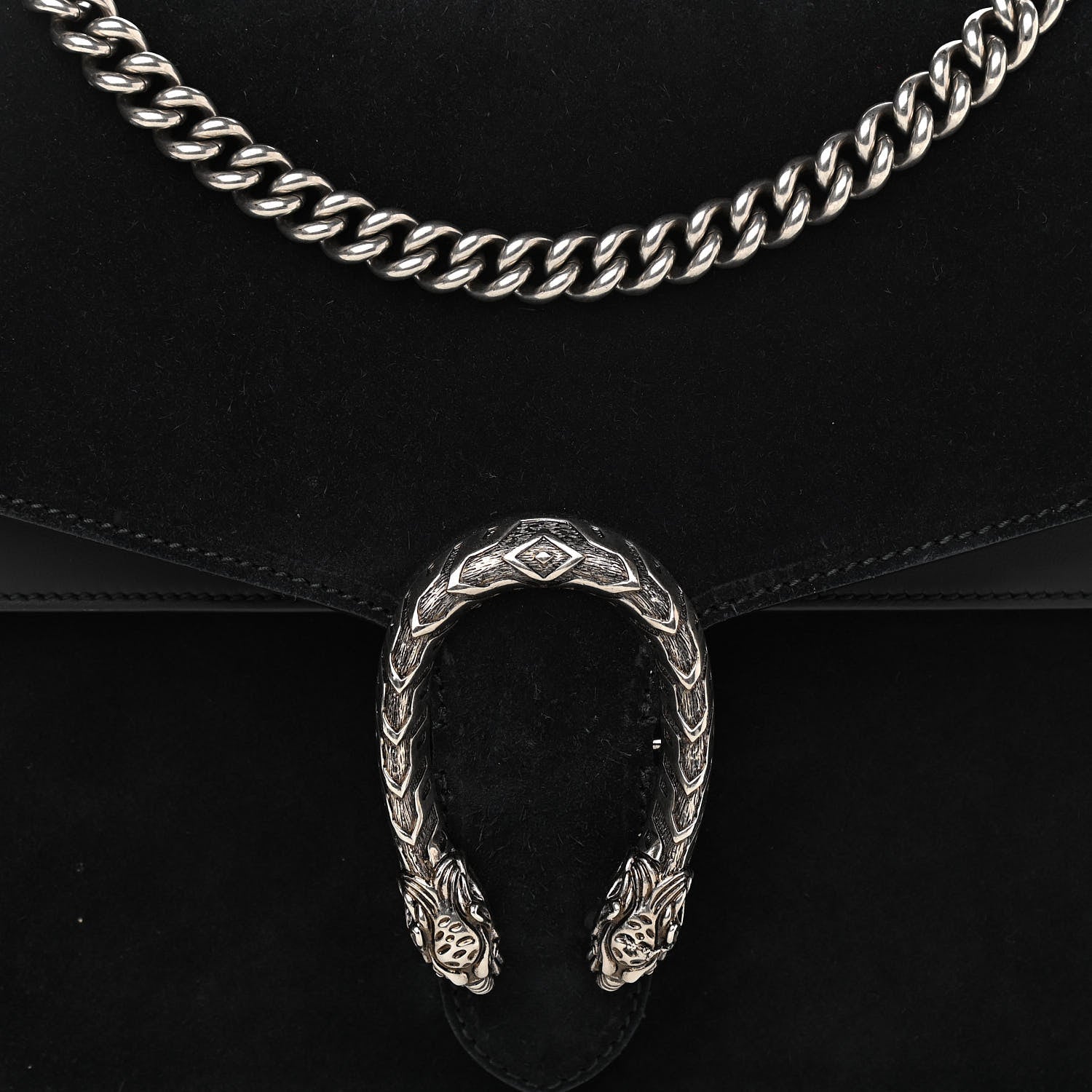 Gucci Suede Medium Dionysus Shoulder Bag Black 7 of 11
