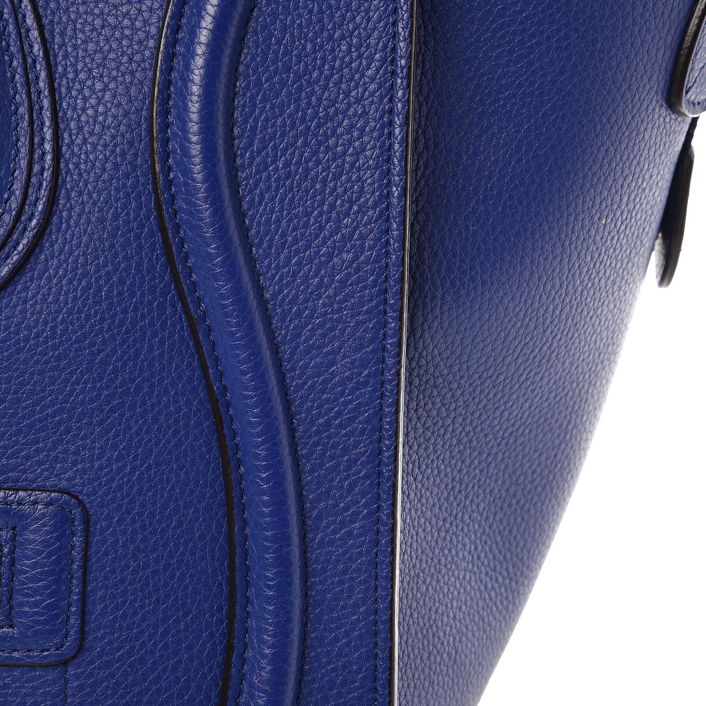 Drummed Calfskin Mini Luggage Indigo