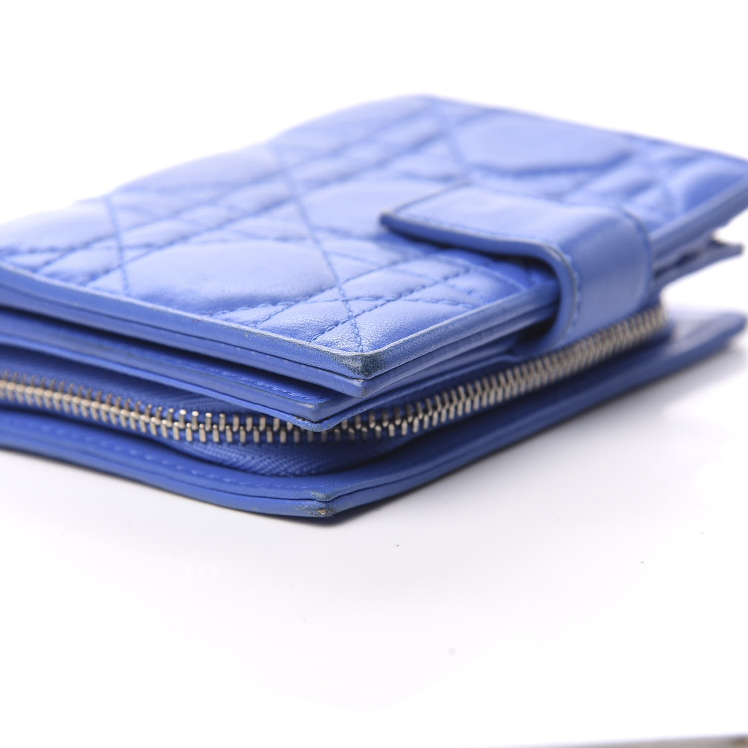 Christian Dior Lambskin Cannage Lady Dior Eden Wallet Blue 7 of 10
