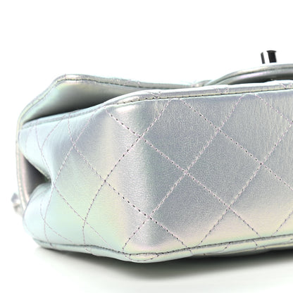 Chanel Iridescent Calfskin Quilted Mini Rectangular Flap Light Purple 9 of 10