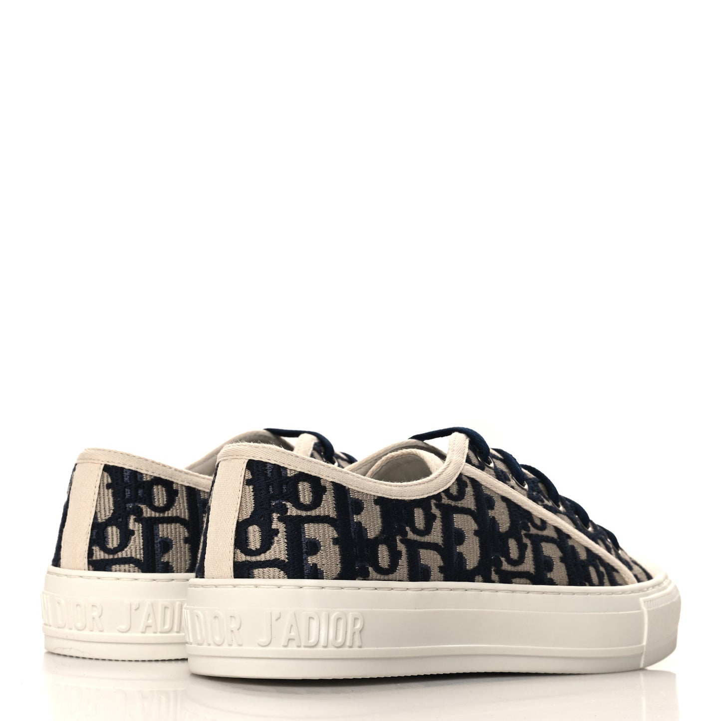 Canvas Oblique Walk'N'Dior Low Top Sneakers 37.5 Deep Blue