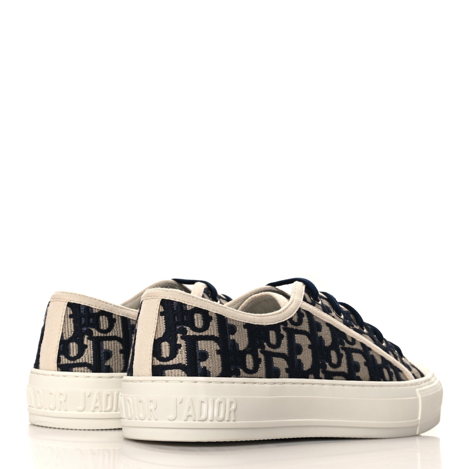 Christian Dior Canvas Oblique Walk'N'Dior Low Top Sneakers 37.5 Deep Blue 5 of 10