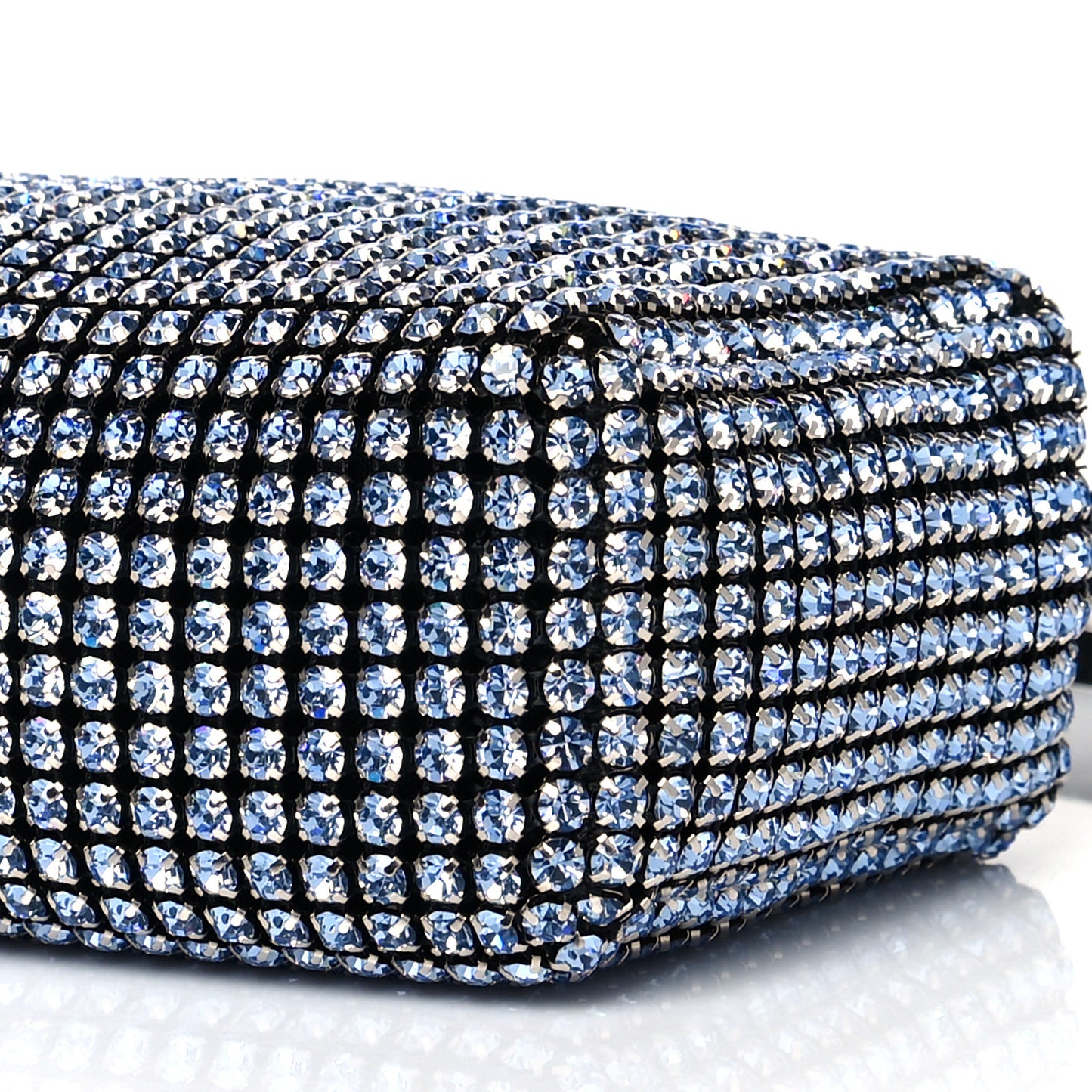 Mesh Crystal Rhinestone Mini Heiress Pouch Navy