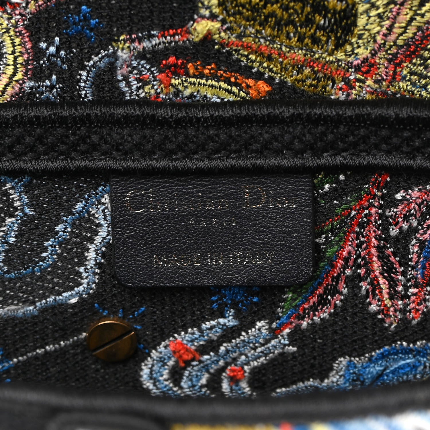 Christian Dior Canvas Embroidered Zodiac Fantastico Saddle Bag Black Multicolor 6 of 10