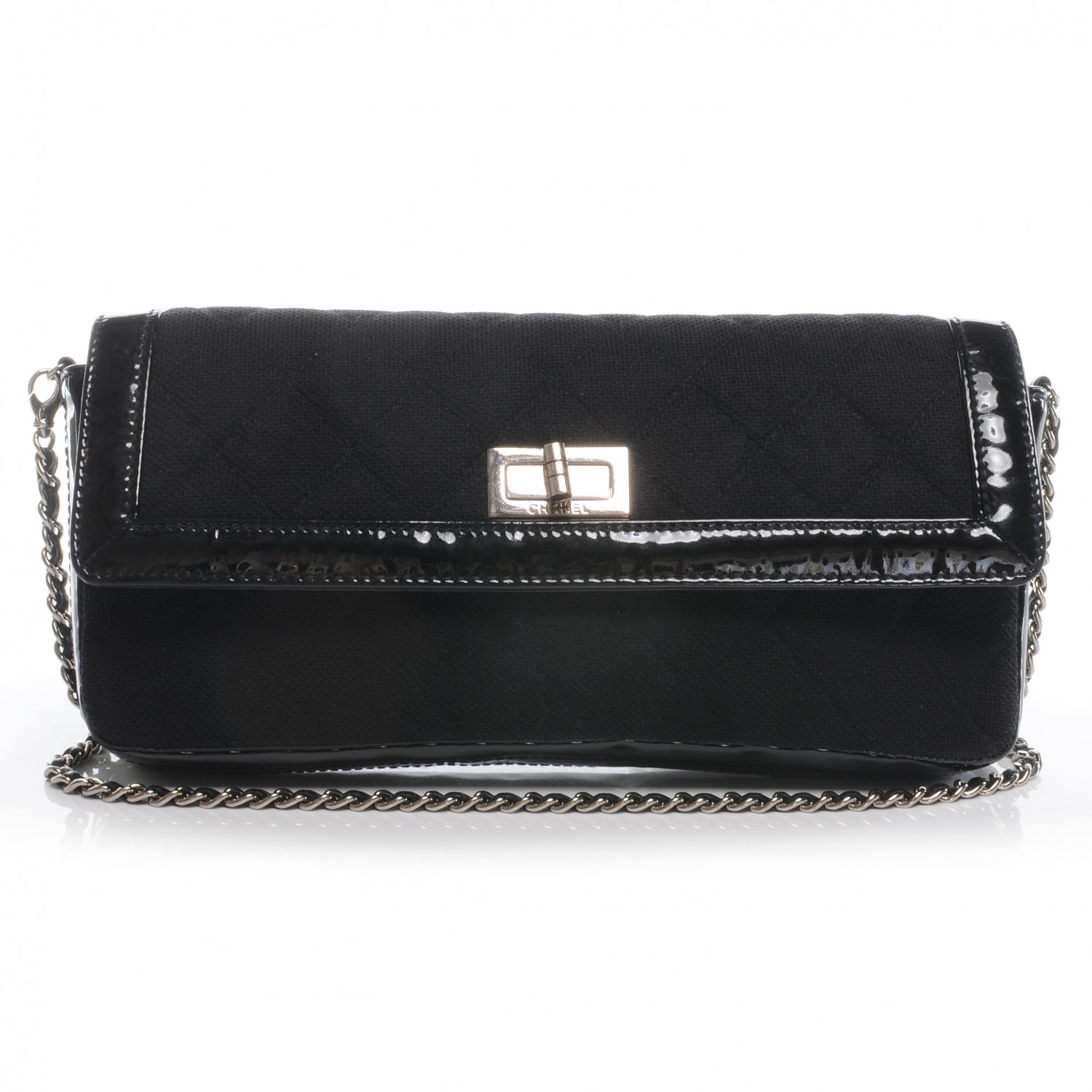 Chanel Jersey and Patent Mademoiselle East West Flap Black 1 of 10