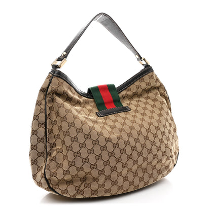 Gucci Monogram Large New Ladies Web Hobo Dark Brown 3 of 11