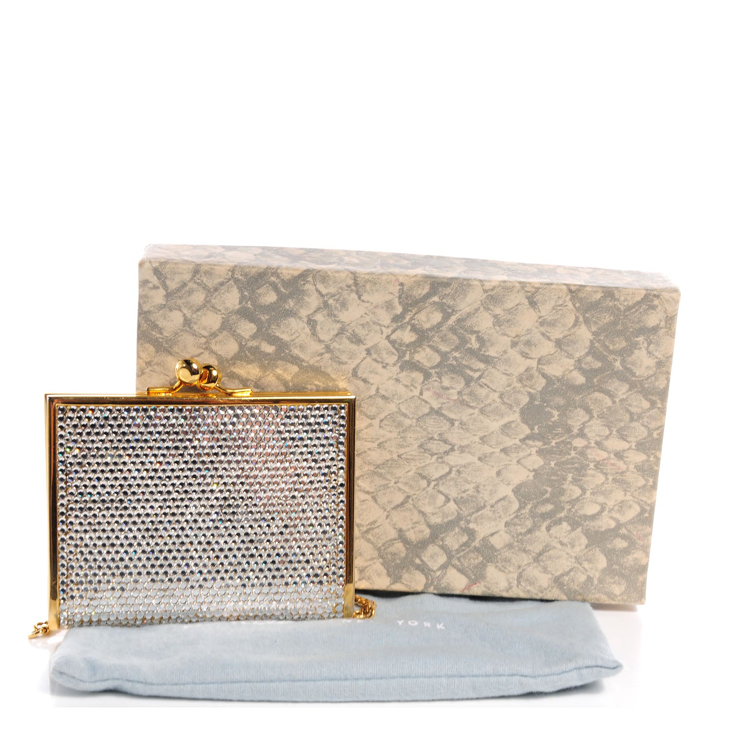 Judith Leiber Swarovski Crystal Rose Quartz Kisslock Minaudiere Gold 5 of 8
