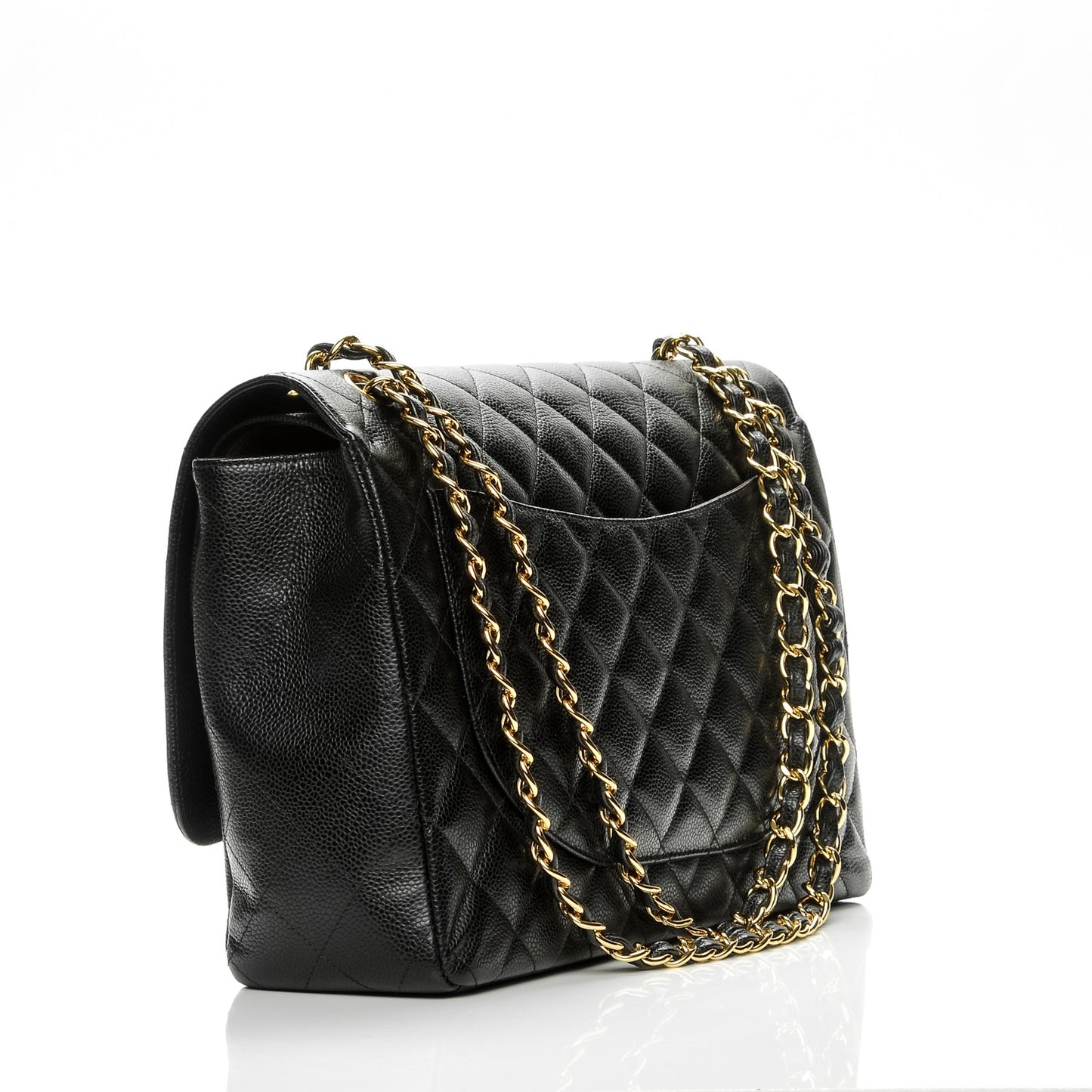 Caviar Quilted Maxi Double Flap Black