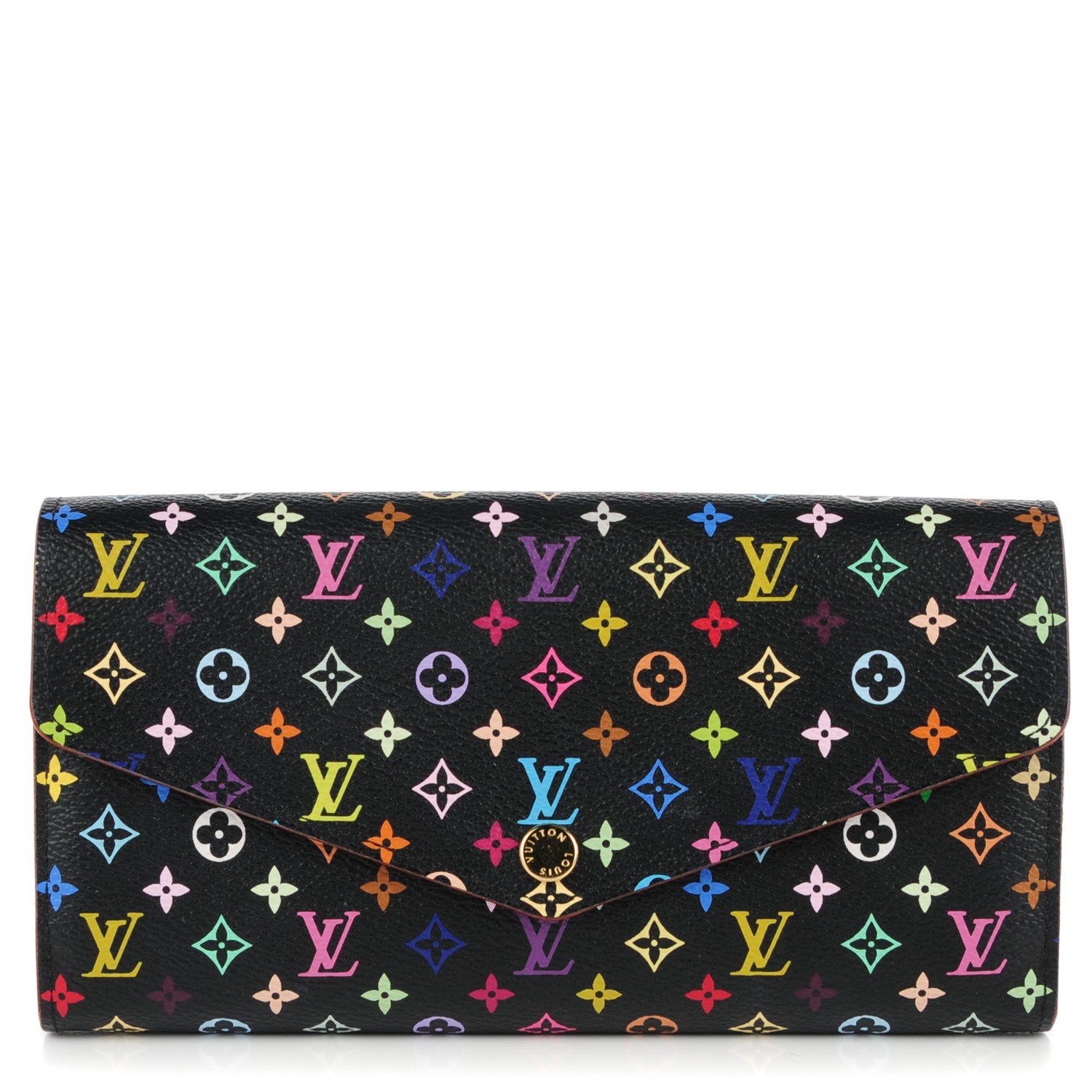 Louis Vuitton Monogram Multicolor Sarah Wallet NM Black Grenade 1 of 7
