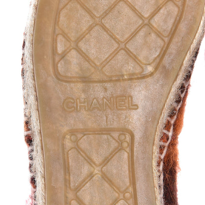 Chanel Tweed CC Espadrilles 38 Brown Pink 7 of 10