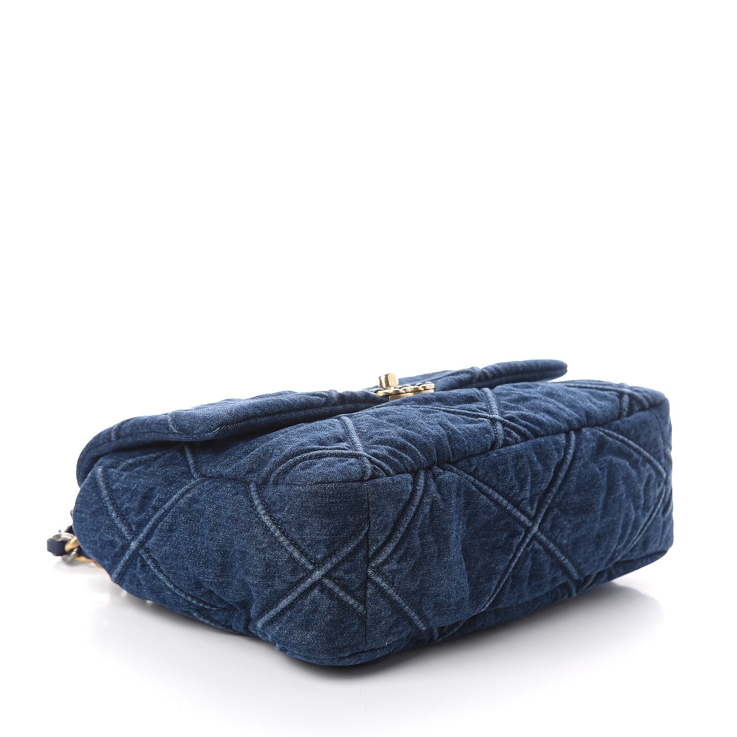 Chanel Denim Quilted Large 19 Flap Blue 3 of 9