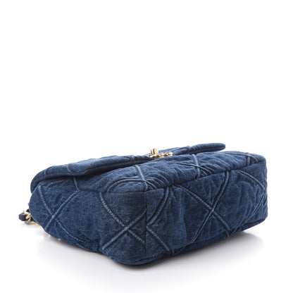Chanel Denim Quilted Large 19 Flap Blue 3 of 9