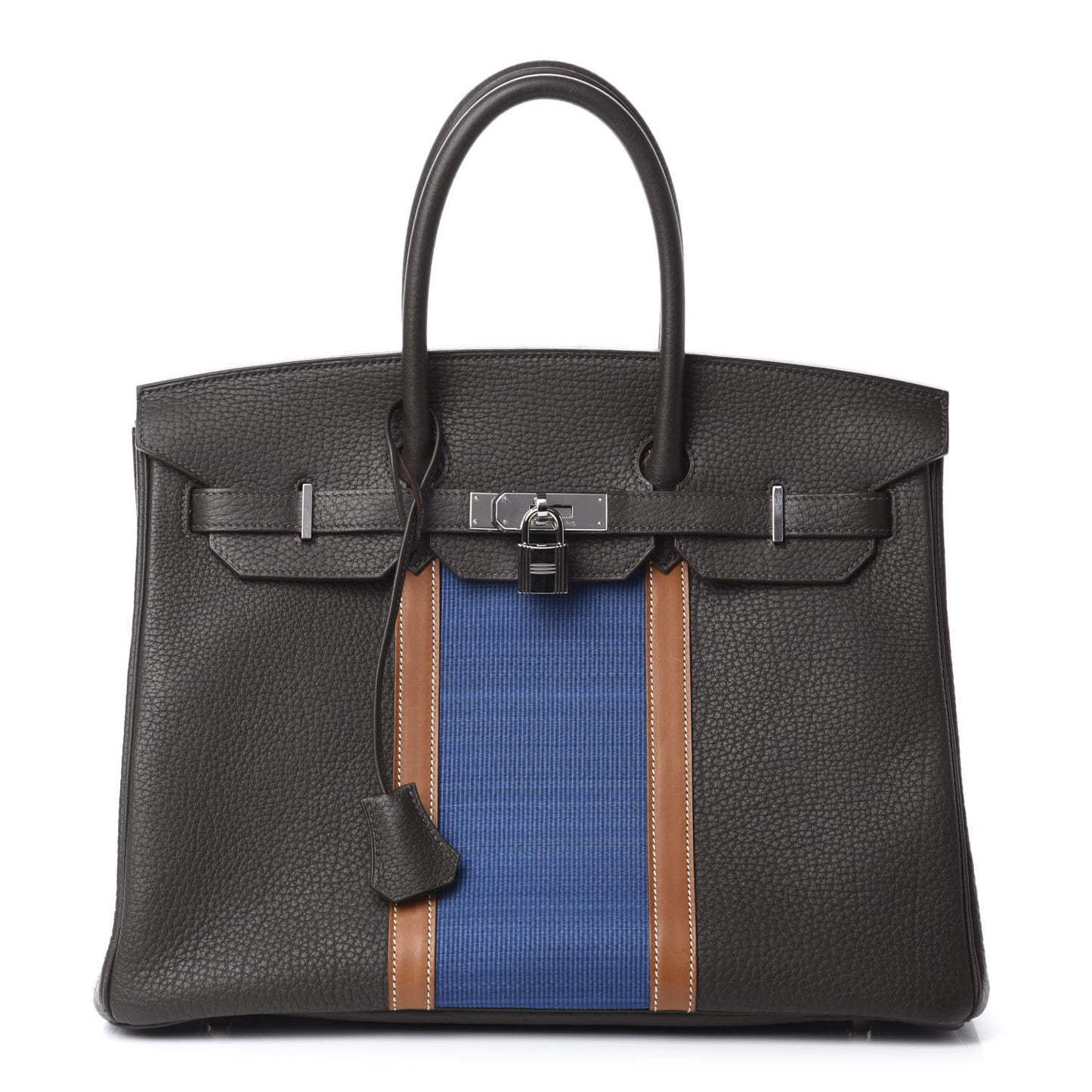Fjord Barenia Crinoline Club Birkin 35 Eucalyptus Fauve Bleu Thalassa