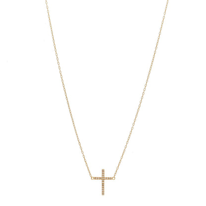 Jennifer Meyer 18K Yellow Gold Diamond Cross Pendant Necklace 1 of 4