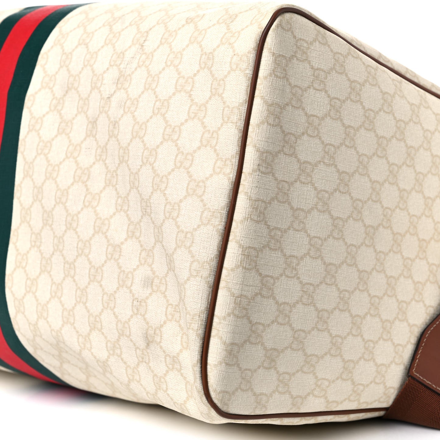 GG Plus Monogram Web Stripe Large Carry On Duffle Tan