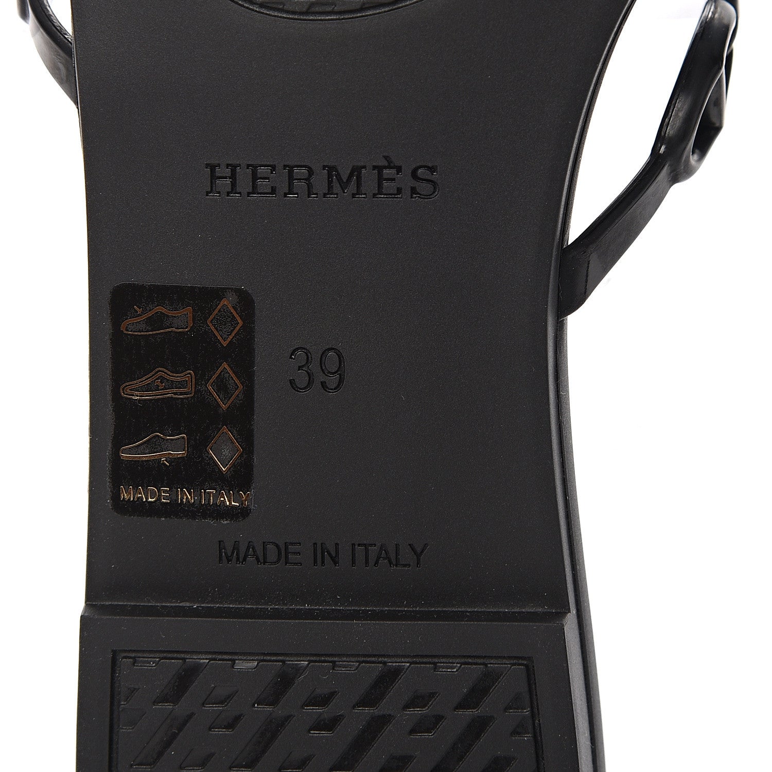 Hermes Rubber Chaine d'Ancre Rivage Sandals 39 Black 6 of 8