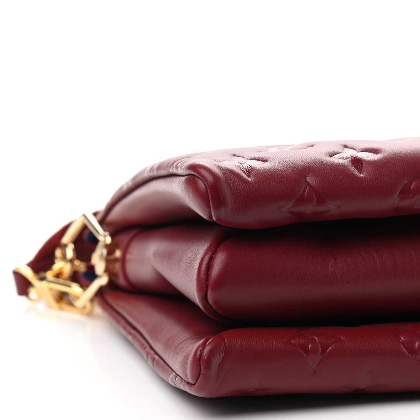 Lambskin Embossed Monogram Coussin PM Wine
