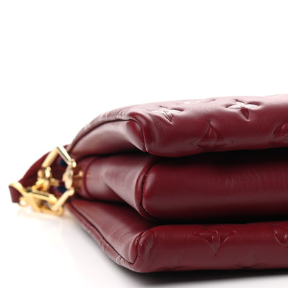 Louis Vuitton Lambskin Embossed Monogram Coussin PM Wine 7 of 8