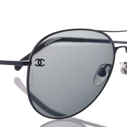 Chanel Metal Aviator CC Sunglasses 4189 T-Q Black 5 of 9
