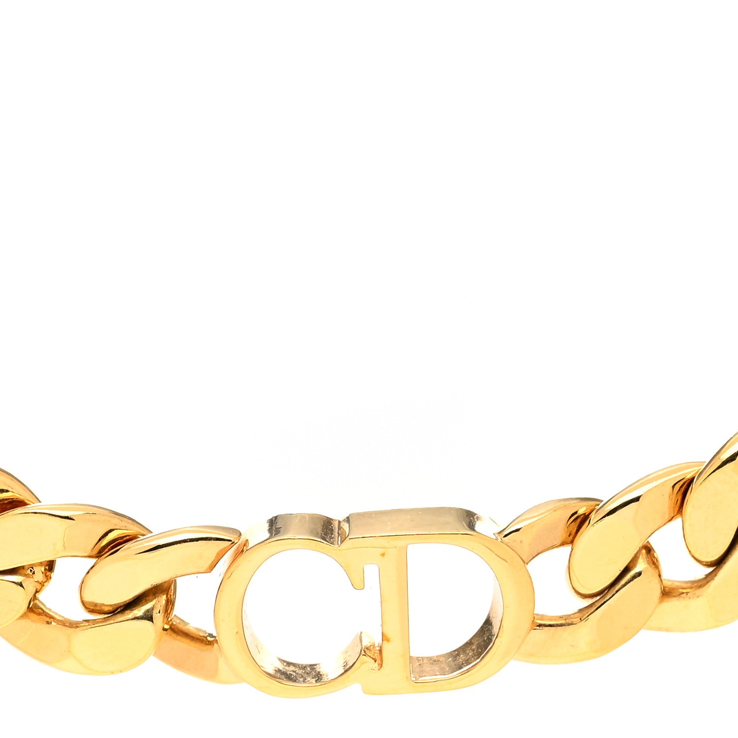 Christian Dior Metal Danseuse Etoile Chain Choker Necklace Gold 4 of 5